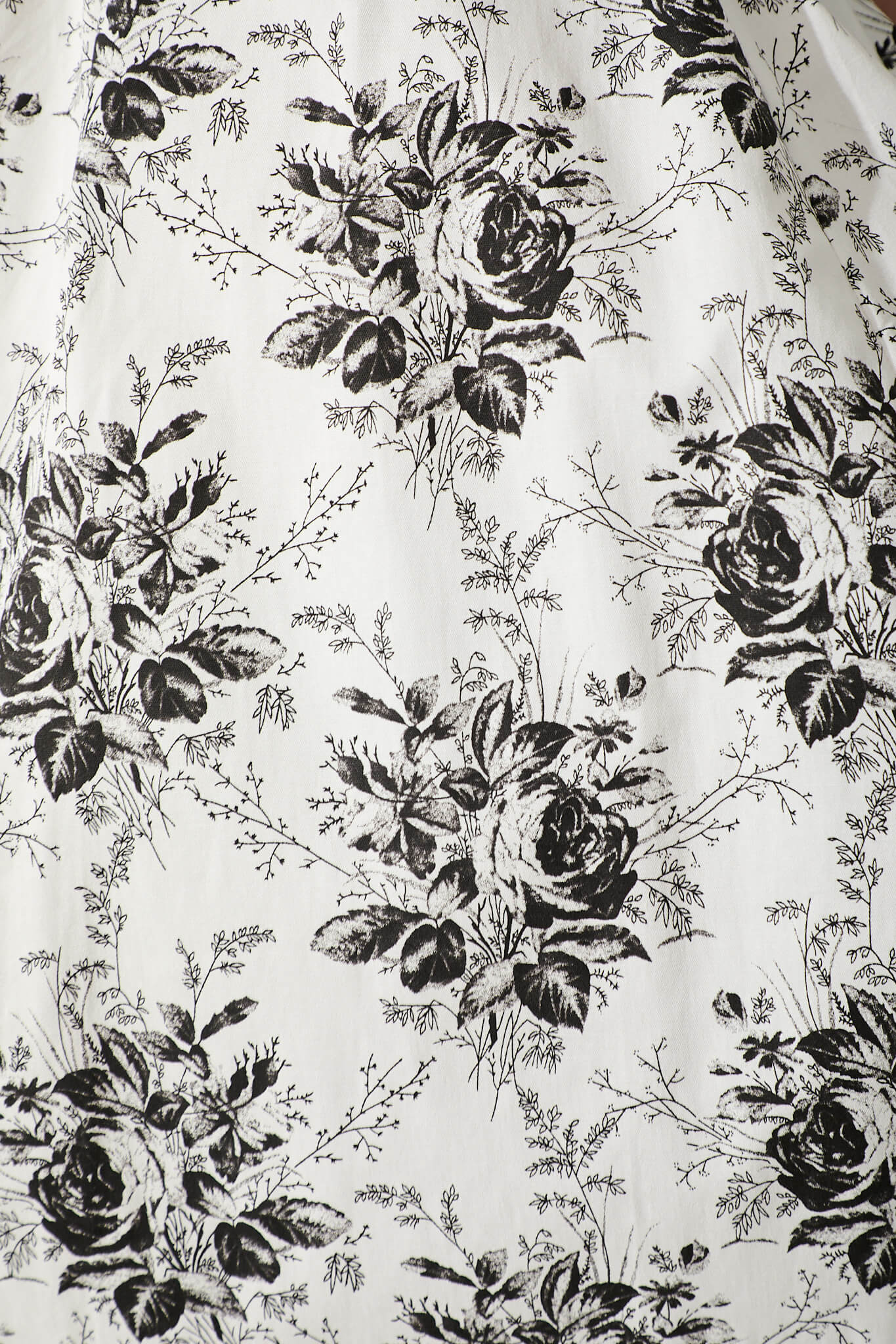 Jarmila Dress with Belt in White Black Floral Cotton Blend