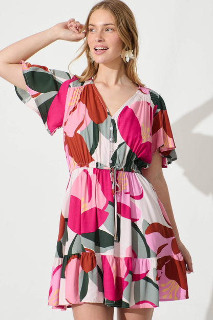 Nadini Dress in Multi Floral Print