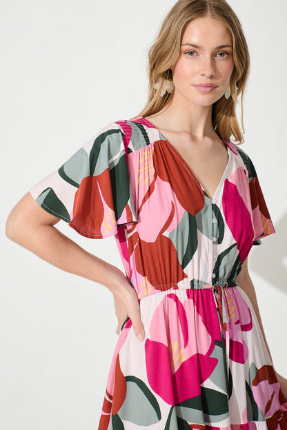 Nadini Dress in Multi Floral Print