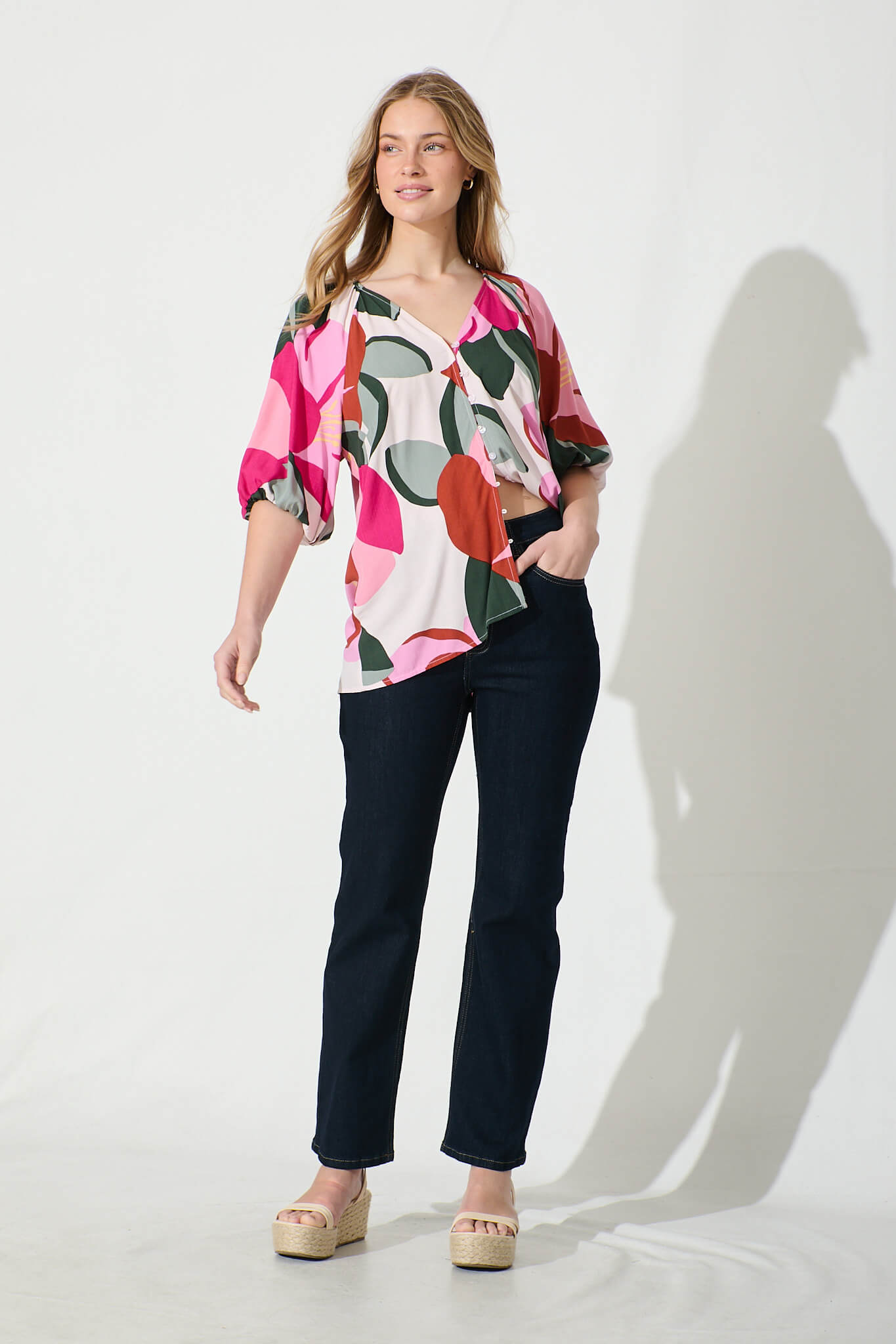 Lorma Top in Multi Floral Print