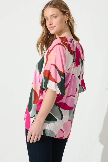 Lorma Top in Multi Floral Print