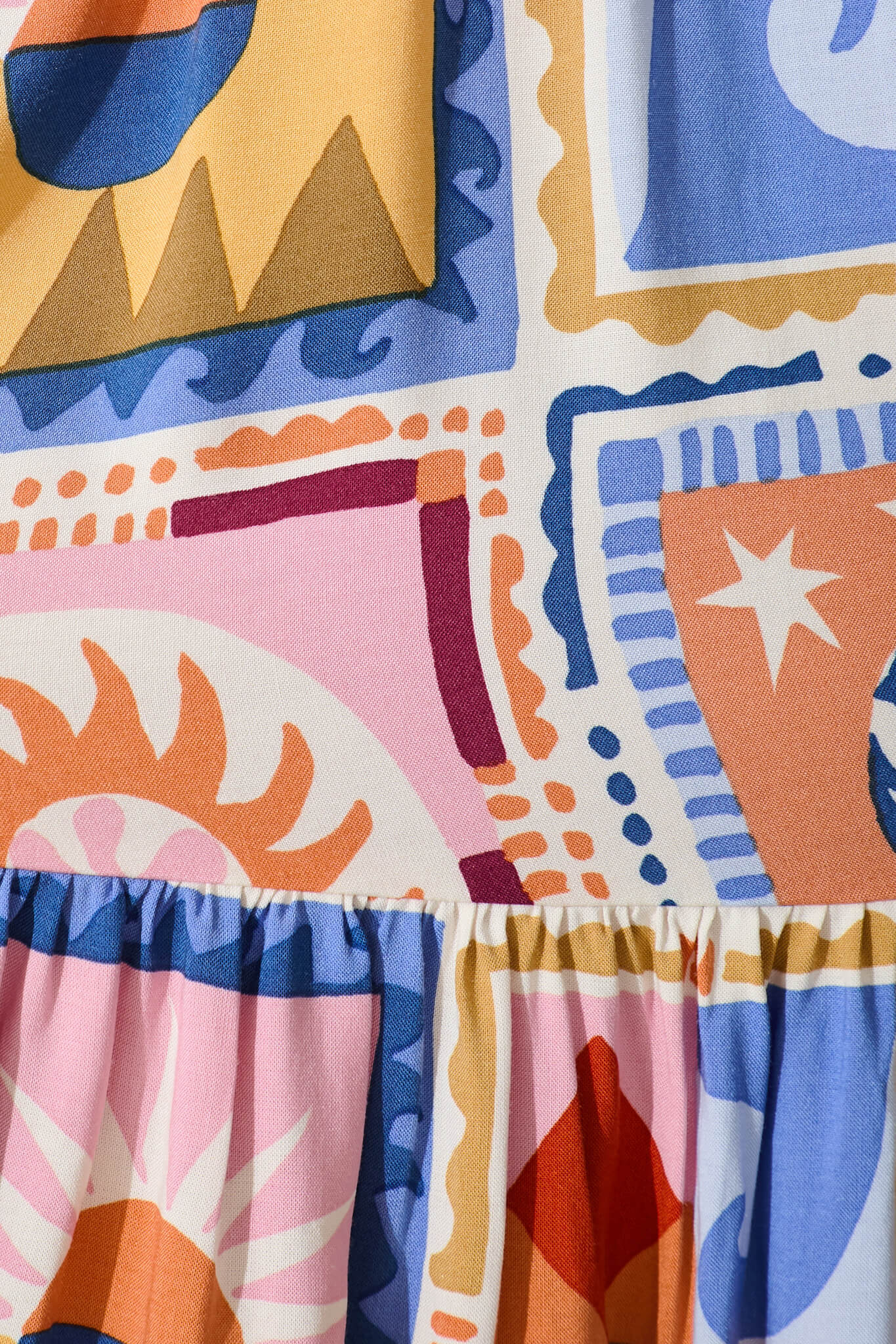 Tahnee Smock Dress in Multi with Blue