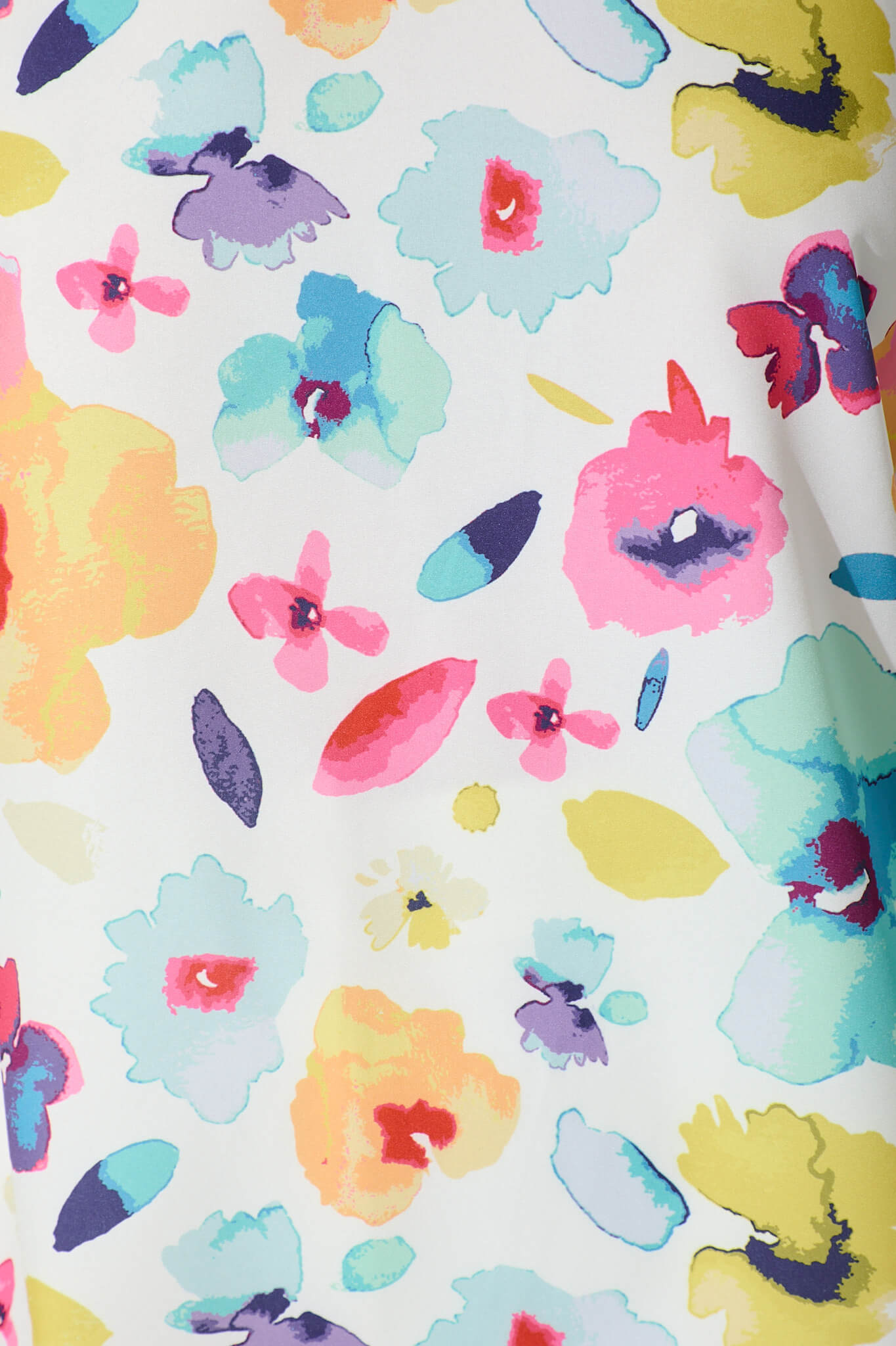 Rejina Top in White with Multi Floral Print