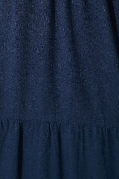 Utopia Midi Sundress in Navy Linen Blend