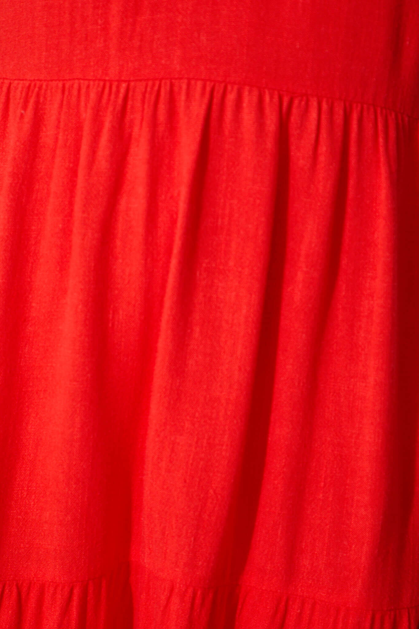 Utopia Midi Sundress in Red Linen Blend