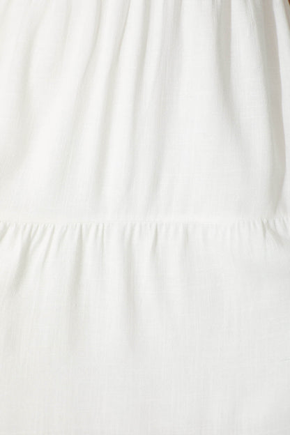 Utopia Midi Sundress in White Linen Blend