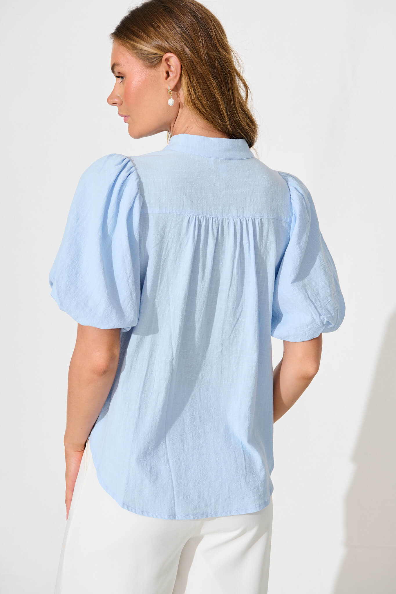 Prudence Shirt in Pale Blue Cotton