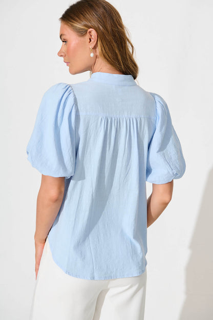 Prudence Shirt in Pale Blue Cotton