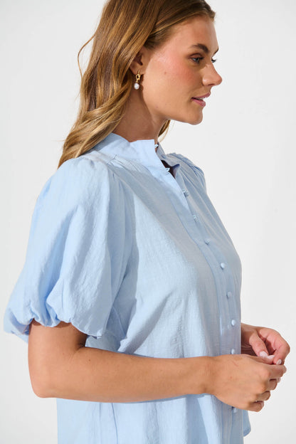 Prudence Shirt in Pale Blue Cotton