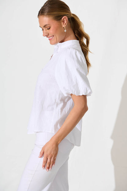 Prudence Shirt in White Cotton