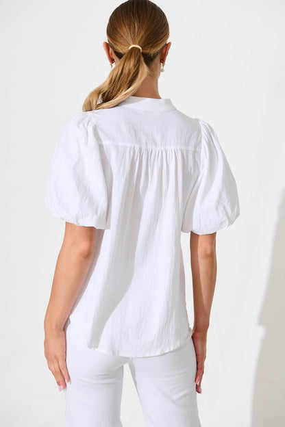 Prudence Shirt in White Cotton