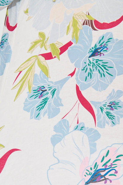 Alexandros Shirt in White with Blue Multi Floral