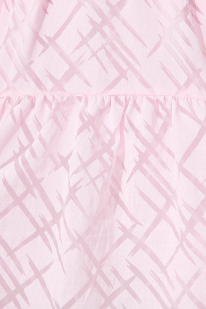 Quinette Shirt Dress in Pale Pink Organza