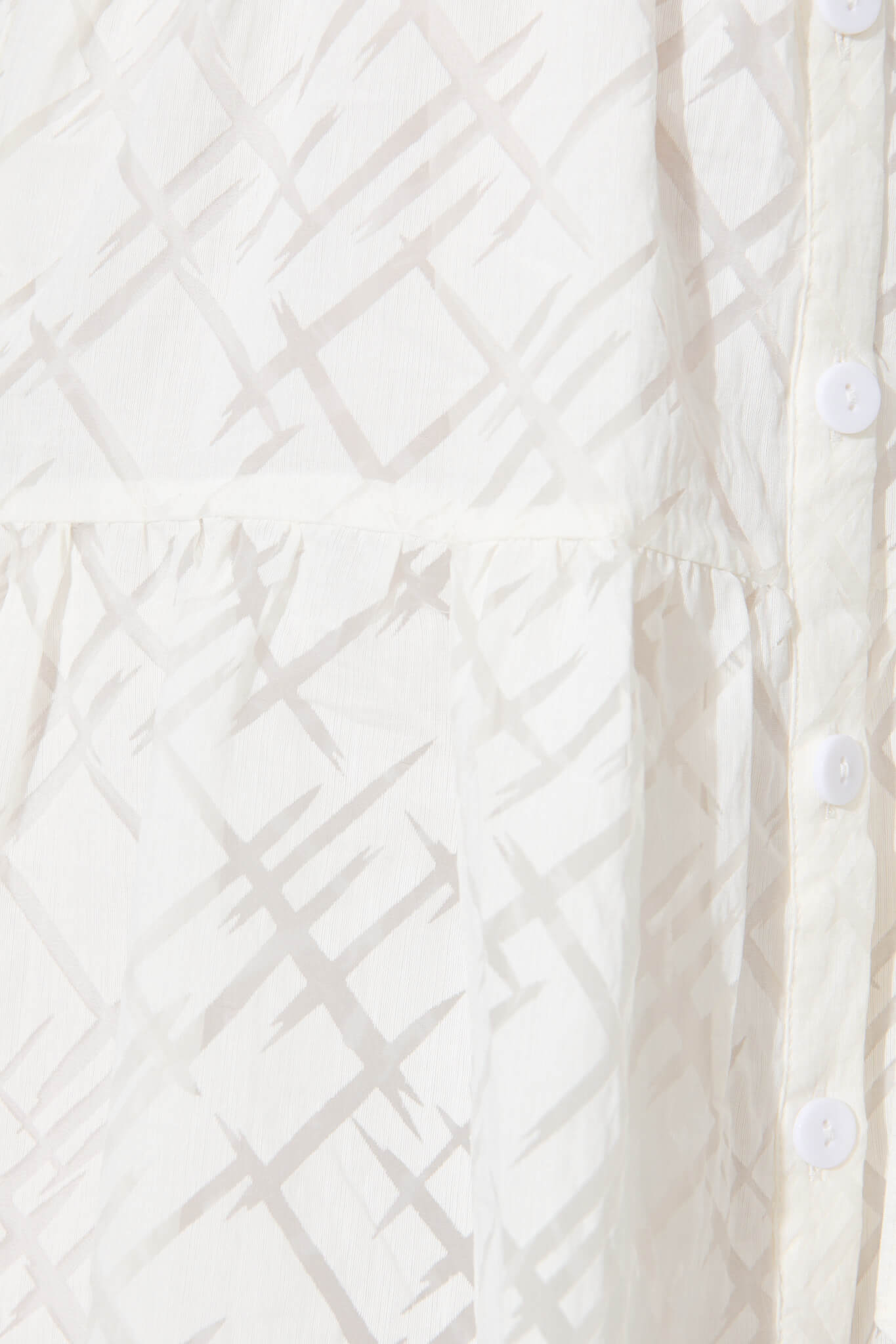 Quinette Shirt Dress in White Organza