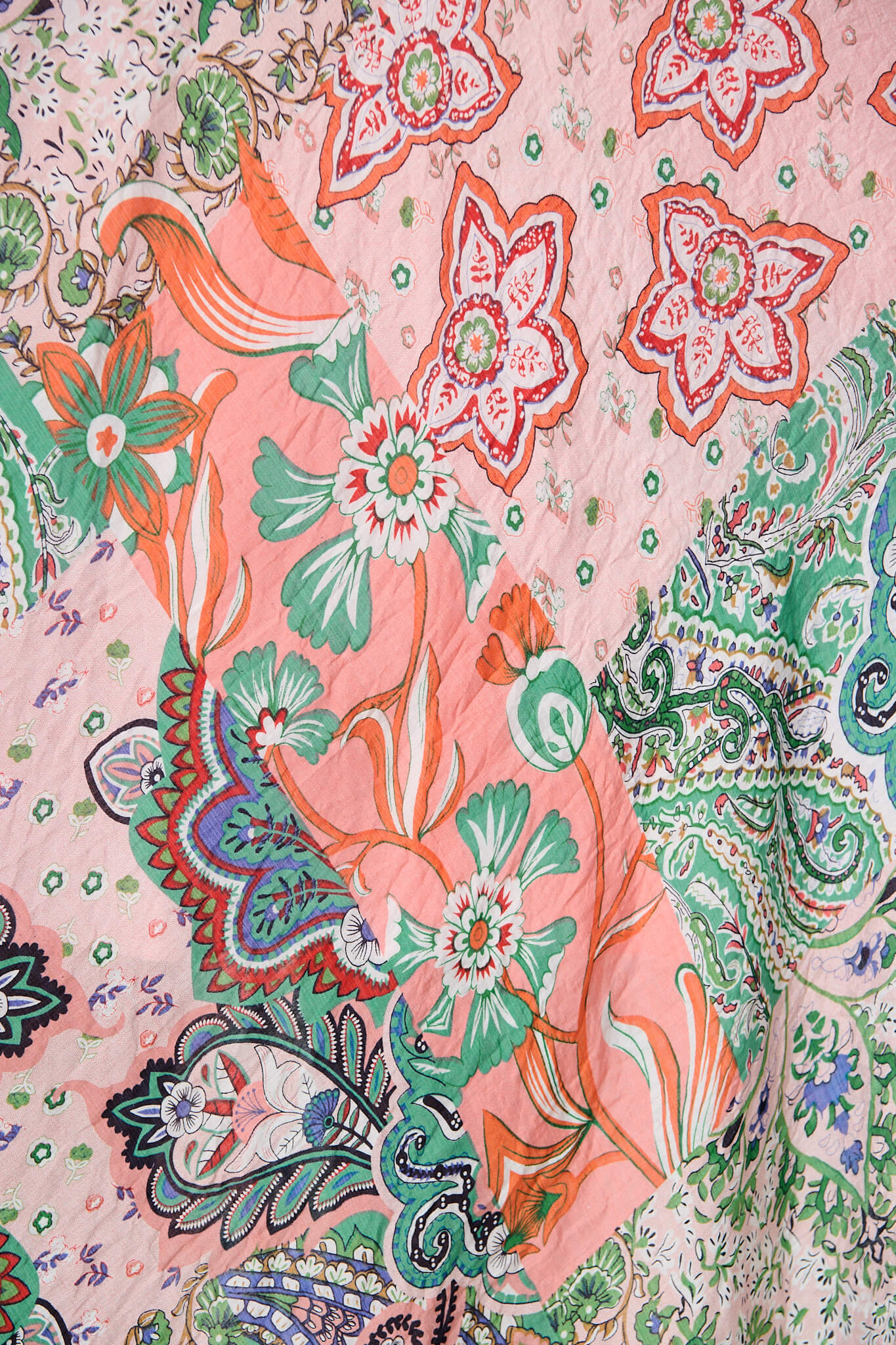 Talisse Maxi Skirt in Apricot Multi Patchwork