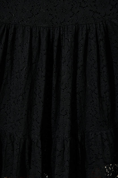 Augustus Midi Skirt in Black Lace