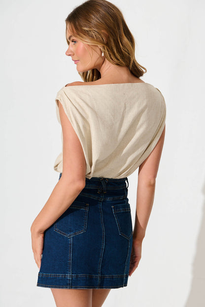 Ayanna Denim Skirt in Dark Blue