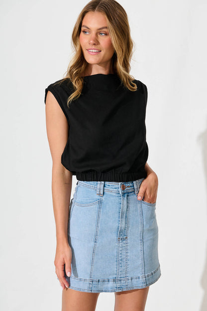 Ayanna Denim Skirt in Light Blue