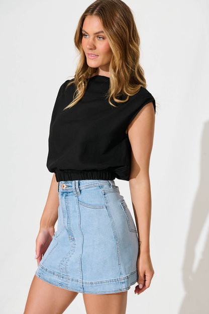 Ayanna Denim Skirt in Light Blue
