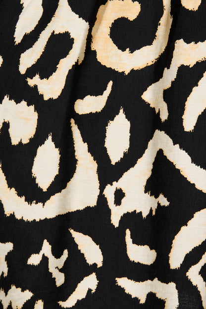 Bailey Midi Skirt In Black With Cream Abstract