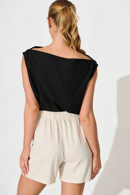 Alistair Shorts in Oatmeal Linen Blend