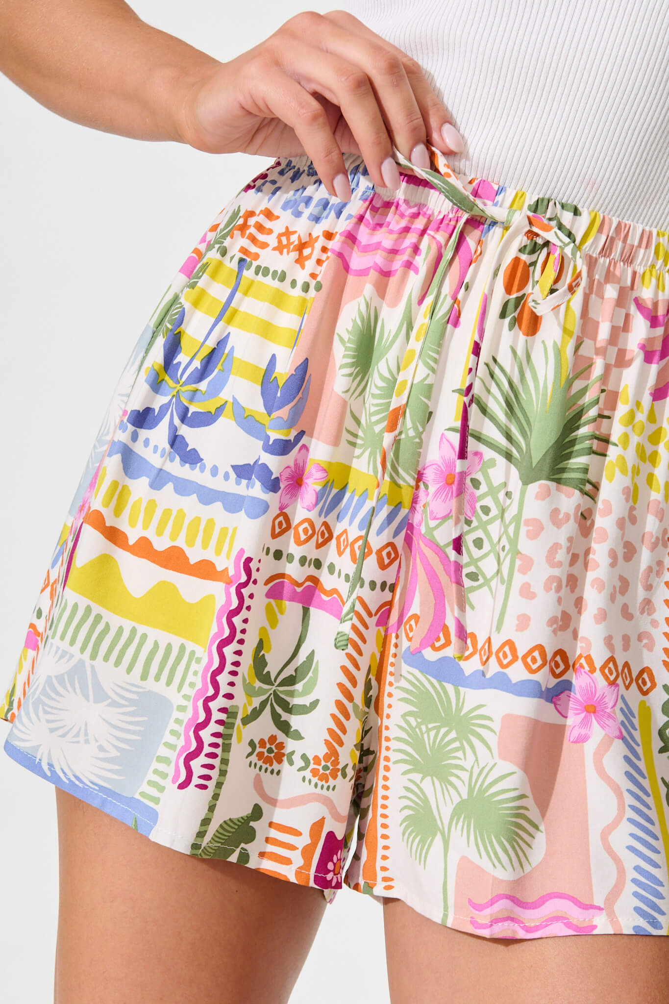 Malisha Short in Multi Patchwork Print