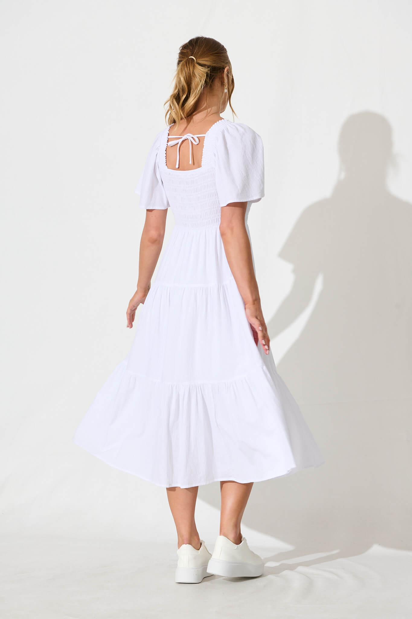 Akino Midi Dress in White