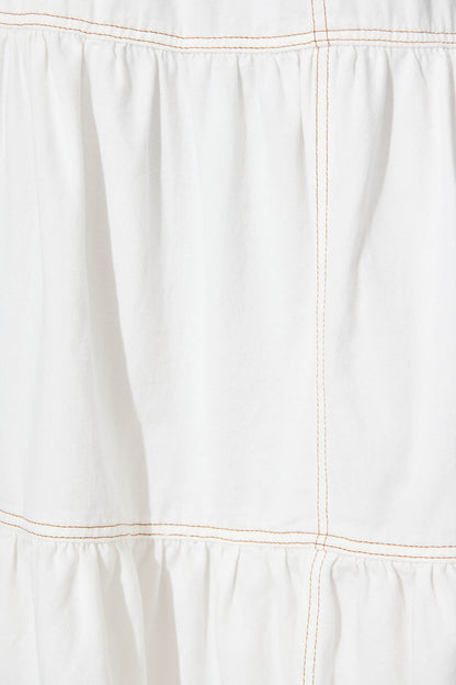 Aisha Maxi Skirt In White Denim