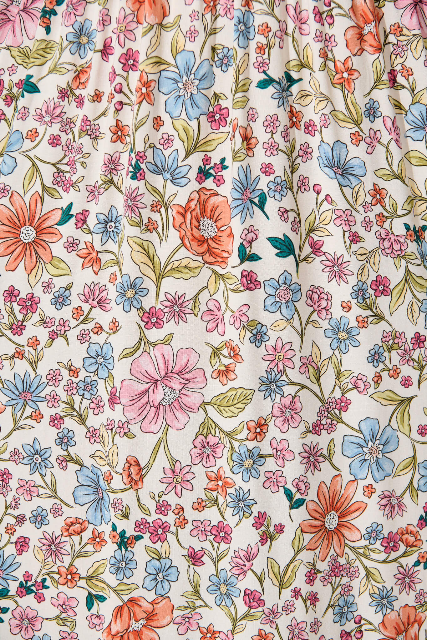 Olina Maxi Dress in White with Multi Floral Border Print