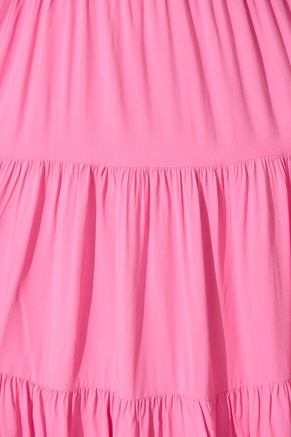Nevi Tiered Midi Dress In Pink