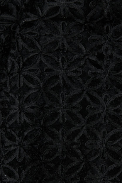 Osment Midi Dress In Black Floral Embroidered Tulle