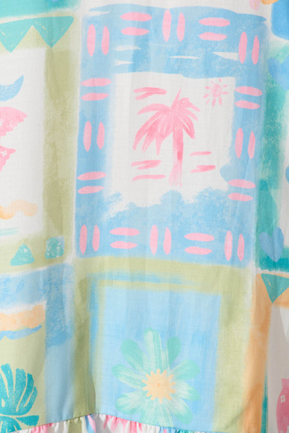 Alida Dress In Bright Multi Patchwork