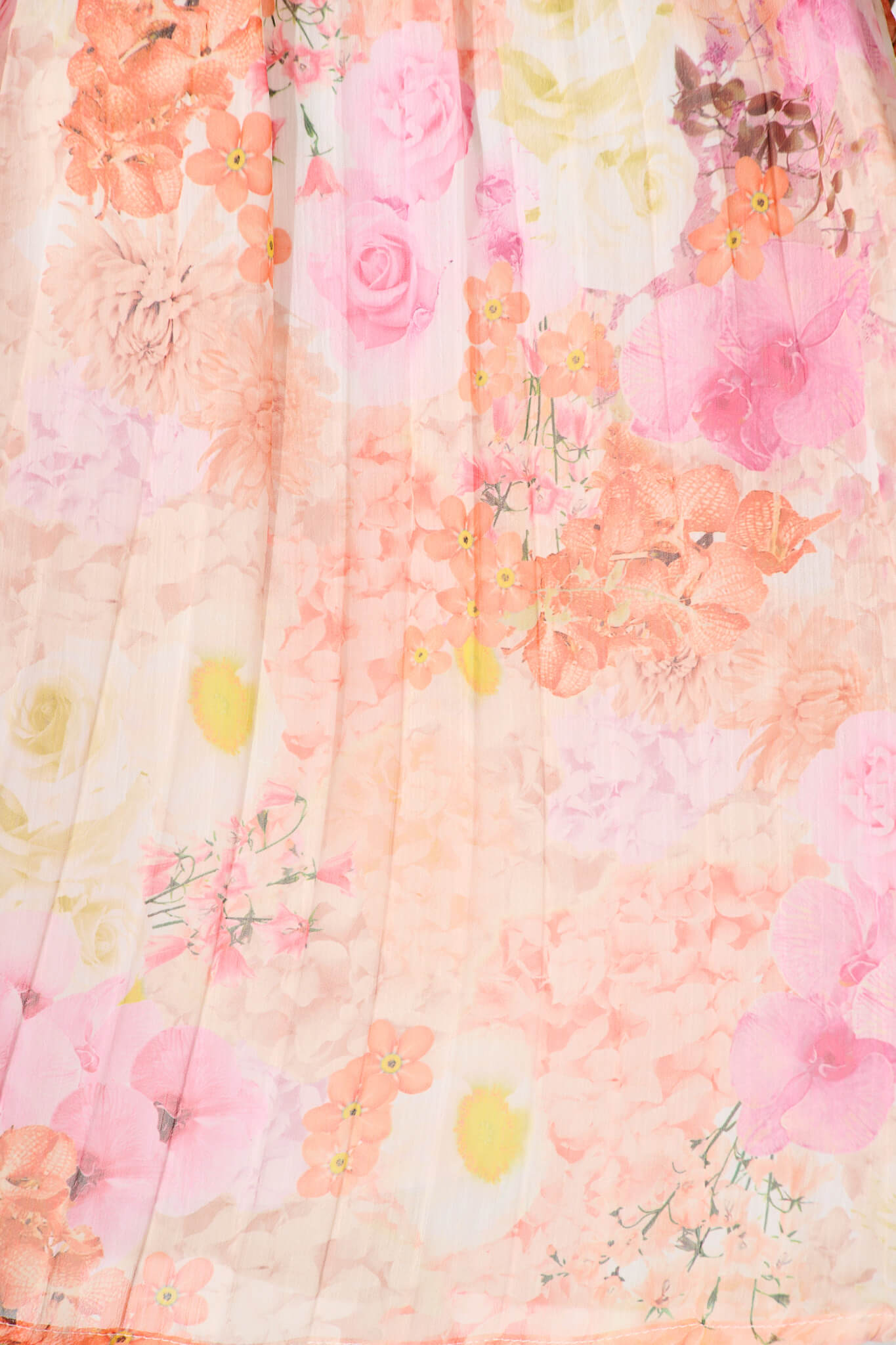 Roxie Top in Pink and Orange Floral Chiffon