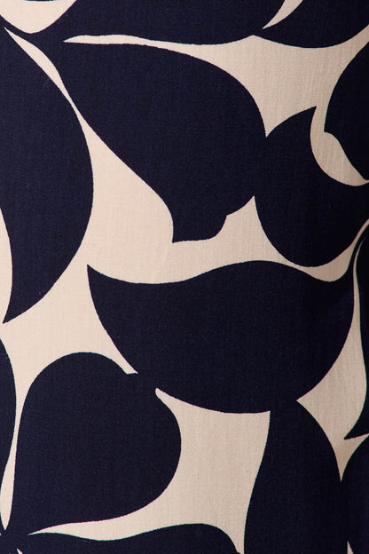 Missoula Pant In Navy with Cream Leaf