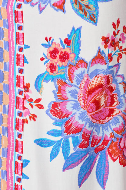 Romeo Pant in Pink Multi Floral Border Print