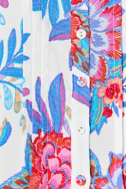 Liliana Cami Top In Pink Multi Floral Border Print