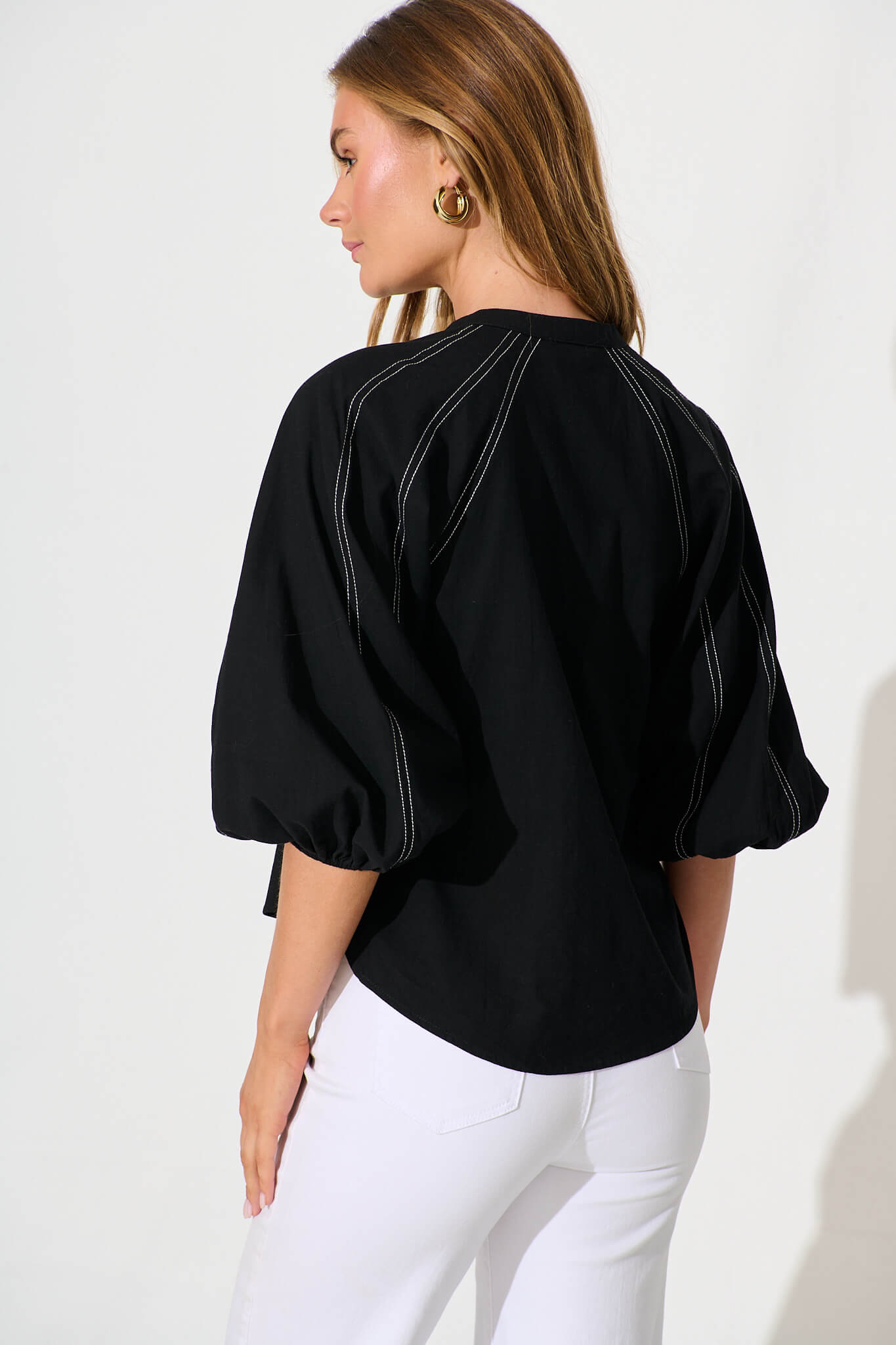Fabiana Shirt in Black Cotton Blend