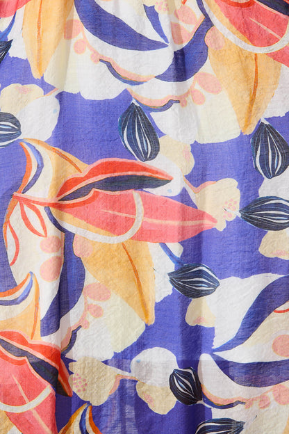 Lukea Midi Sundress in Blue and Red Multi