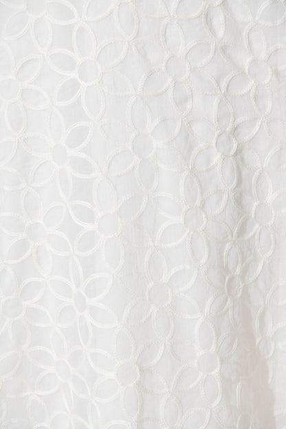 Countess Maxi Dress In White Embroidered Organza