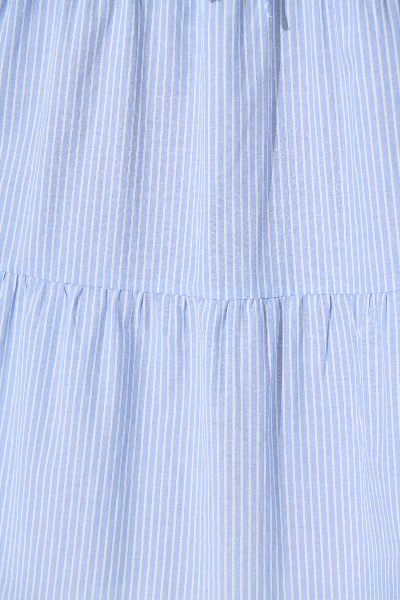 Micah Midi Dress in Blue and White Stripe Cotton Blend