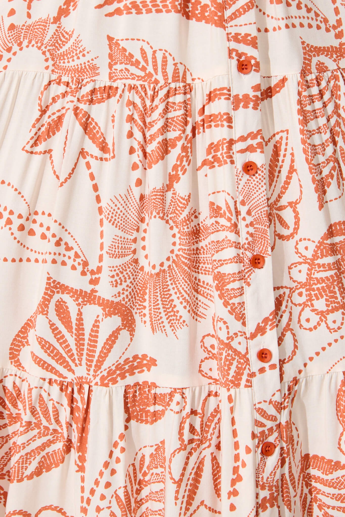 Samsara Midi Shirt Dress in Cream with Rust