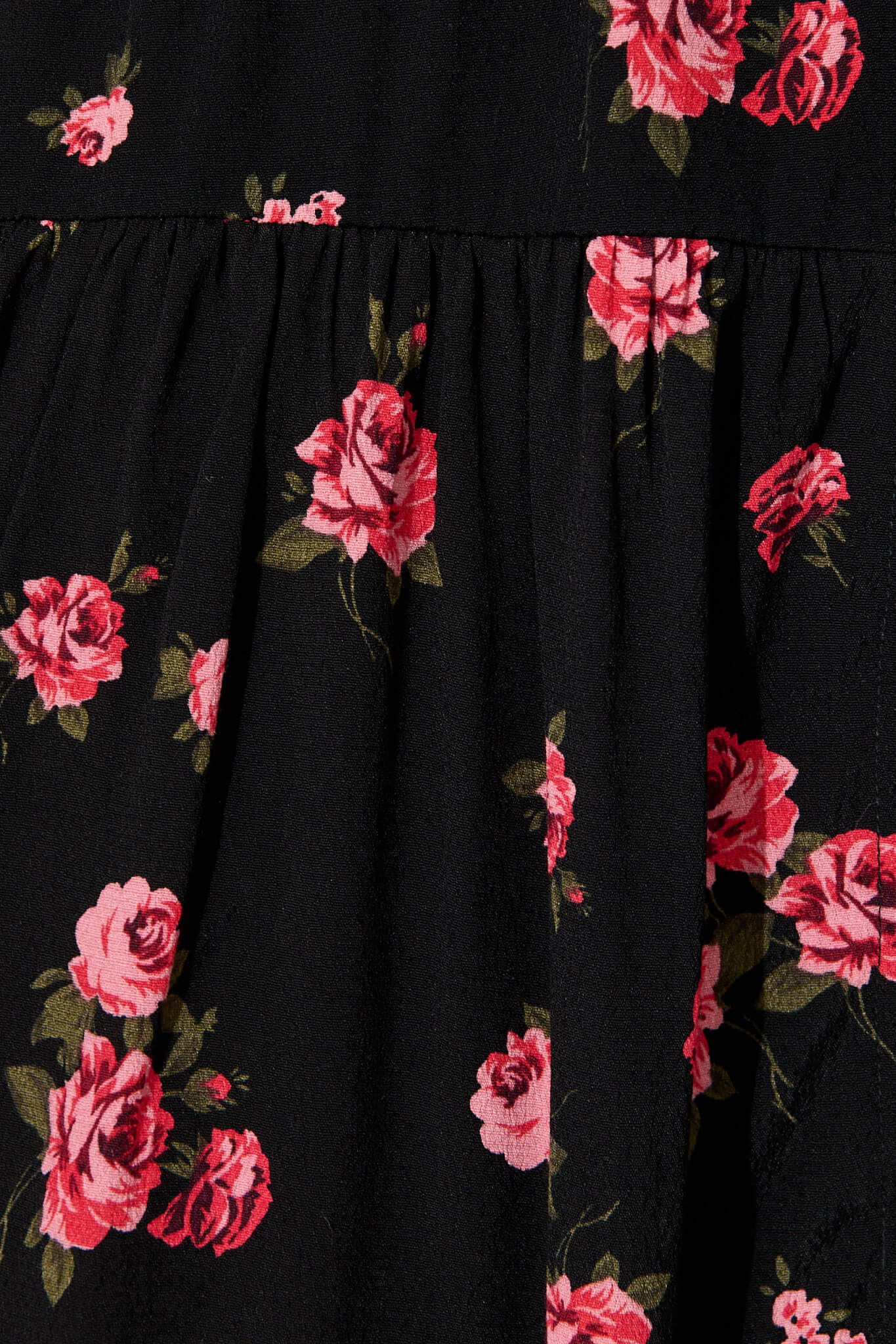 Anvi Dress in Black with Red Floral