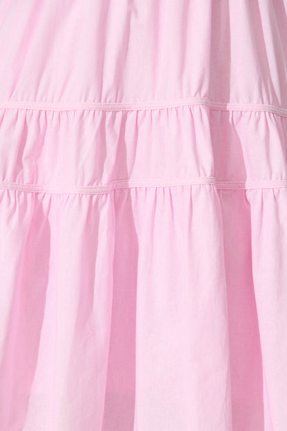 PRE ORDER Amalie Midi Dress In Pale Pink Cotton