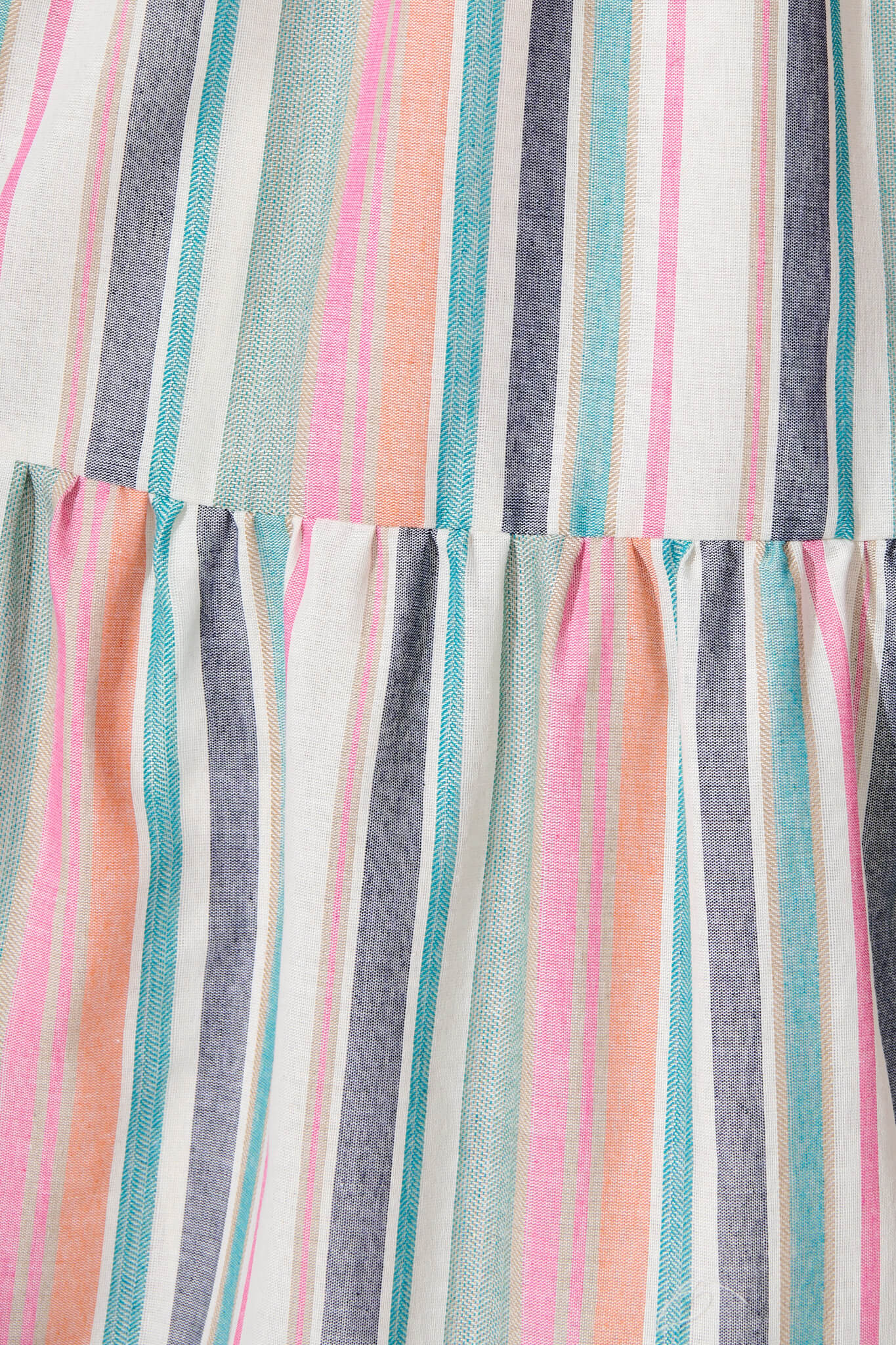 Marabel Midi Sundress in Multi Stripe Cotton Blend