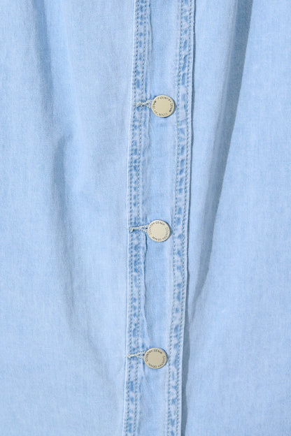 In Love Midi Shirt Dress in Light Blue Denim