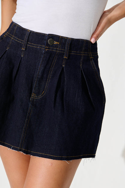 Ashland Denim Skirt In Dark Indigo