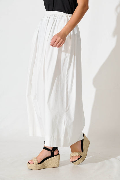 Keeney Maxi Skirt in White Cotton