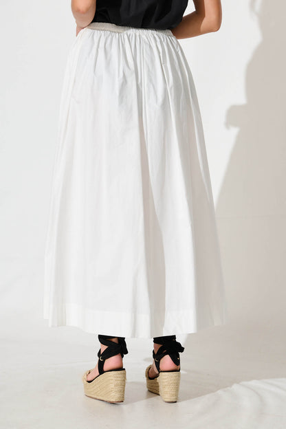 Keeney Maxi Skirt in White Cotton