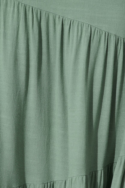 Cassiani Maxi Skirt in Sage Green Linen Blend
