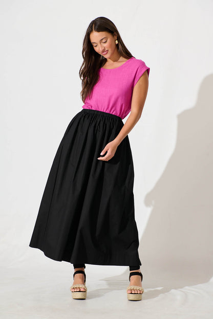 Rejina Top In Hot Pink Linen Blend